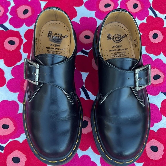 🏴󠁧󠁢󠁥󠁮󠁧󠁿 Dr. Martens MIE Vintage Monk Strap Black Oxfords UK 4 - Picture 14 of 17